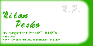 milan pesko business card